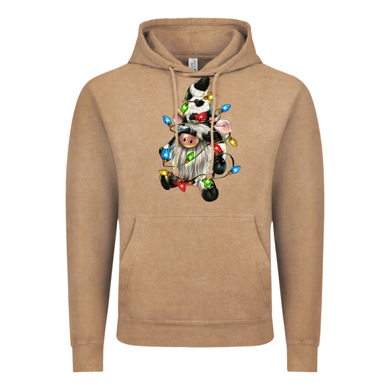 Christmas Cow Gnome Vintage Hoodie by CowGirlArtShop | Teevron