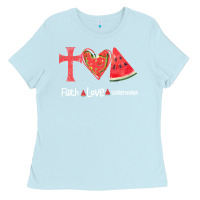 Baby Blue Faith Love Watermelon Ladies Tee - Bettercallsaul