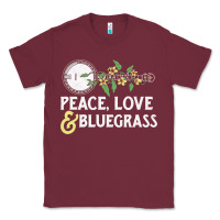 Peace , Love & Bluegrass   Banjo Nature Vines Illu Classic Tee | Teevron