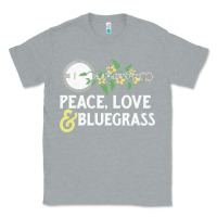 Heather Grey peace , love & bluegrass   banjo nature vines illu Classic Tee - DesignPulse