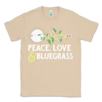 Mushroom peace , love & bluegrass   banjo nature vines illu Classic Tee - DesignPulse