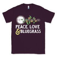 Plum peace , love & bluegrass   banjo nature vines illu Classic Tee - DesignPulse