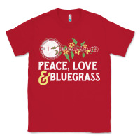 Red peace , love & bluegrass   banjo nature vines illu Classic Tee - DesignPulse