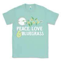 Seafoam peace , love & bluegrass   banjo nature vines illu Classic Tee - DesignPulse