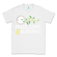 White peace , love & bluegrass   banjo nature vines illu Classic Tee - DesignPulse