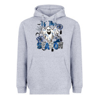 Heather Grey Tis' The Season Cheer Ghost Heavyweight Hoodie - BarkalooDesign