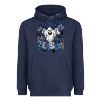 Navy Tis' The Season Cheer Ghost Heavyweight Hoodie - BarkalooDesign