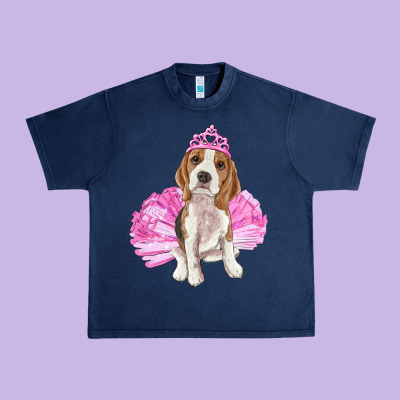 Balerina Beagle With Tutu Urban Heavy Tee Designed By Ranaportraitstore
