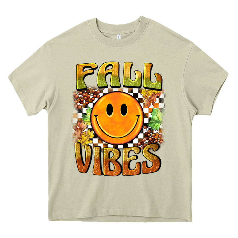 Fall Vibes Smiley Face Heavy Core Tee by BarkalooDesign | Teevron