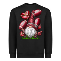 Black American Football Gnome Heavyweight Sweatshirt - CowhideDigitalArt