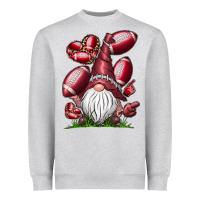 Heather Grey American Football Gnome Heavyweight Sweatshirt - CowhideDigitalArt