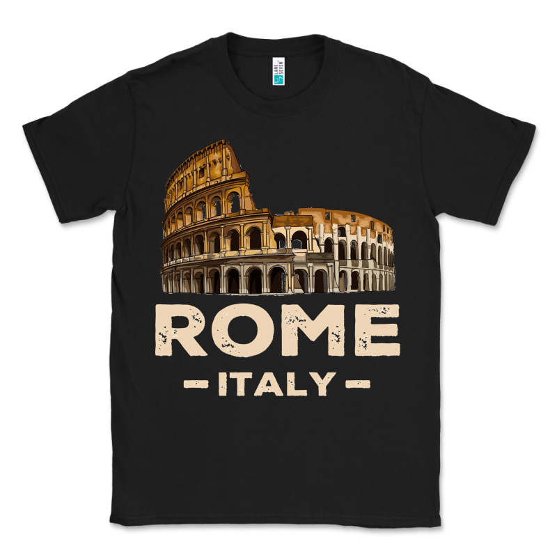 Cool Vintage Roma Italia Colosseum Souvenirs, Rome Italy Pullover Hood Classic Tee by DesignPulse | Teevron