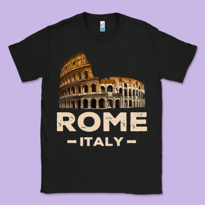 Cool Vintage Roma Italia Colosseum Souvenirs, Rome Italy Pullover Hood Classic Tee Designed By Designpulse