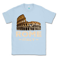 Dusty Blue Cool Vintage Roma Italia Colosseum Souvenirs, Rome Italy Pullover Hood Classic Tee - DesignPulse