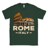 Sports Green Cool Vintage Roma Italia Colosseum Souvenirs, Rome Italy Pullover Hood Classic Tee - DesignPulse