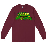 Burgundy Just a girl who loves St. Patrick's Day Long Sleeve Tee - HowdyJamesFarm