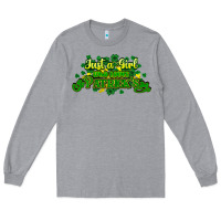 Heather Grey Just a girl who loves St. Patrick's Day Long Sleeve Tee - HowdyJamesFarm