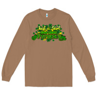 Toasted Coconut Just a girl who loves St. Patrick's Day Long Sleeve Tee - HowdyJamesFarm