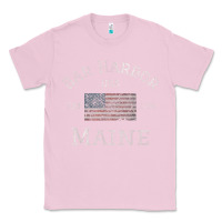 Bubblegum Pink Bar Harbor Maine USA American Flag Established ME Vintage Classic Tee - PixelWave