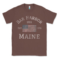 Chestnut Bar Harbor Maine USA American Flag Established ME Vintage Classic Tee - PixelWave