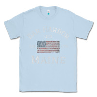 Dusty Blue Bar Harbor Maine USA American Flag Established ME Vintage Classic Tee - PixelWave