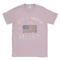 Lilac Bar Harbor Maine USA American Flag Established ME Vintage Classic Tee - PixelWave