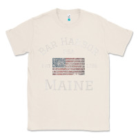 Natural Bar Harbor Maine USA American Flag Established ME Vintage Classic Tee - PixelWave