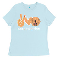 Baby Blue Peace Love Golden Ladies Tee - Bettercallsaul