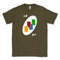 Army Green Uno Card Game Draw Four Classic Tee - PixelWave