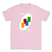 Bubblegum Pink Uno Card Game Draw Four Classic Tee - PixelWave