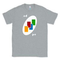 Heather Grey Uno Card Game Draw Four Classic Tee - PixelWave
