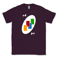 Plum Uno Card Game Draw Four Classic Tee - PixelWave