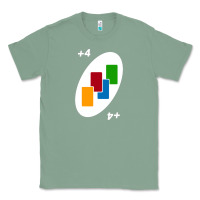 Sage Uno Card Game Draw Four Classic Tee - PixelWave