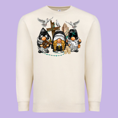 Pastor Nun Religious Gnome Premium Sweatshirt Designed By Barkaloodesign