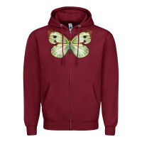 Burgundy Cabbage Butterfly Zipper Hoodie - LillyAllenDesigns