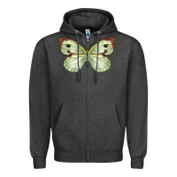 Charcoal Heather Cabbage Butterfly Zipper Hoodie - LillyAllenDesigns