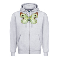 Heather Grey Cabbage Butterfly Zipper Hoodie - LillyAllenDesigns
