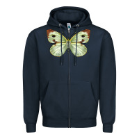 Navy Cabbage Butterfly Zipper Hoodie - LillyAllenDesigns