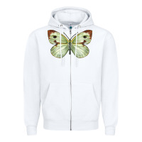 White Cabbage Butterfly Zipper Hoodie - LillyAllenDesigns