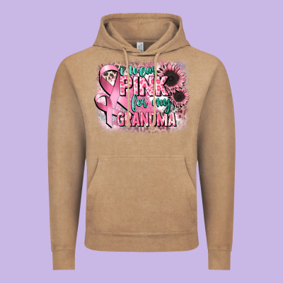 I Wear Pink For My Grandma Vintage Hoodie Designed By Cowgirlartshop