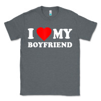Charcoal Heather I Love My Boyfriend T-Shirt Classic Tee - PixelWave