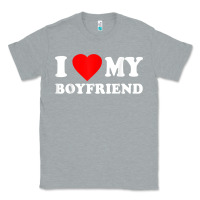 Heather Grey I Love My Boyfriend T-Shirt Classic Tee - PixelWave