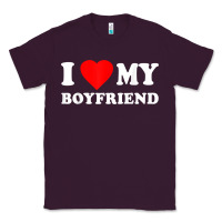 Plum I Love My Boyfriend T-Shirt Classic Tee - PixelWave