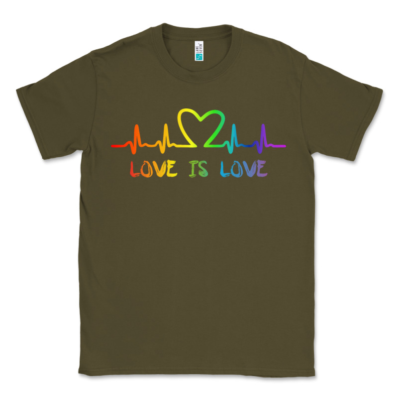Lgbt Love Rainbow Heartbeat Classic Tee by PixelWave | Teevron