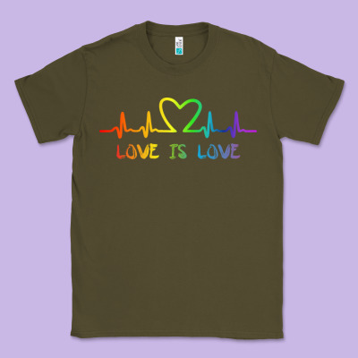 Lgbt Love Rainbow Heartbeat Classic Tee Designed By Pixelwave