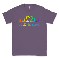 Lavender LGBT Love Rainbow Heartbeat Classic Tee - PixelWave