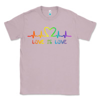 Lilac LGBT Love Rainbow Heartbeat Classic Tee - PixelWave