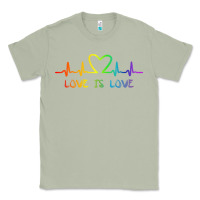 Matcha LGBT Love Rainbow Heartbeat Classic Tee - PixelWave
