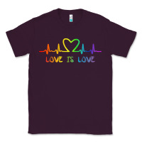Plum LGBT Love Rainbow Heartbeat Classic Tee - PixelWave