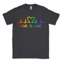 Smoke LGBT Love Rainbow Heartbeat Classic Tee - PixelWave